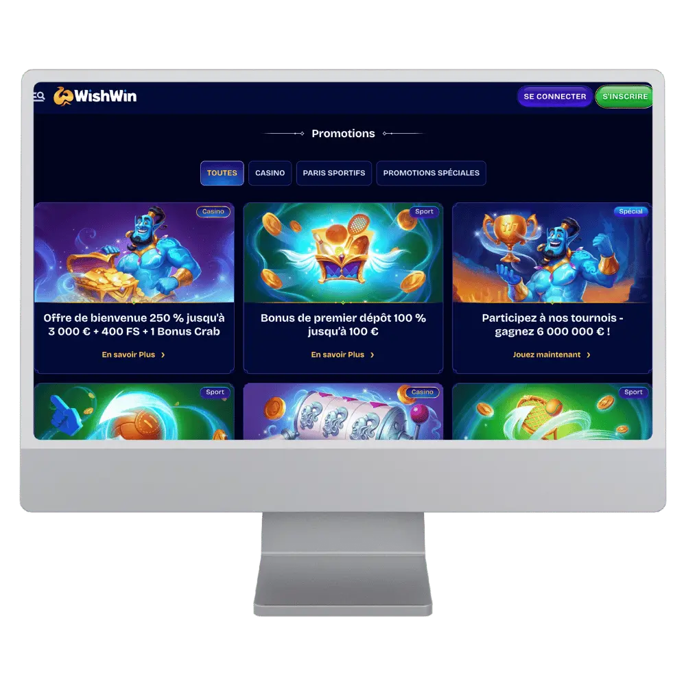 Bonus du casino WishWin